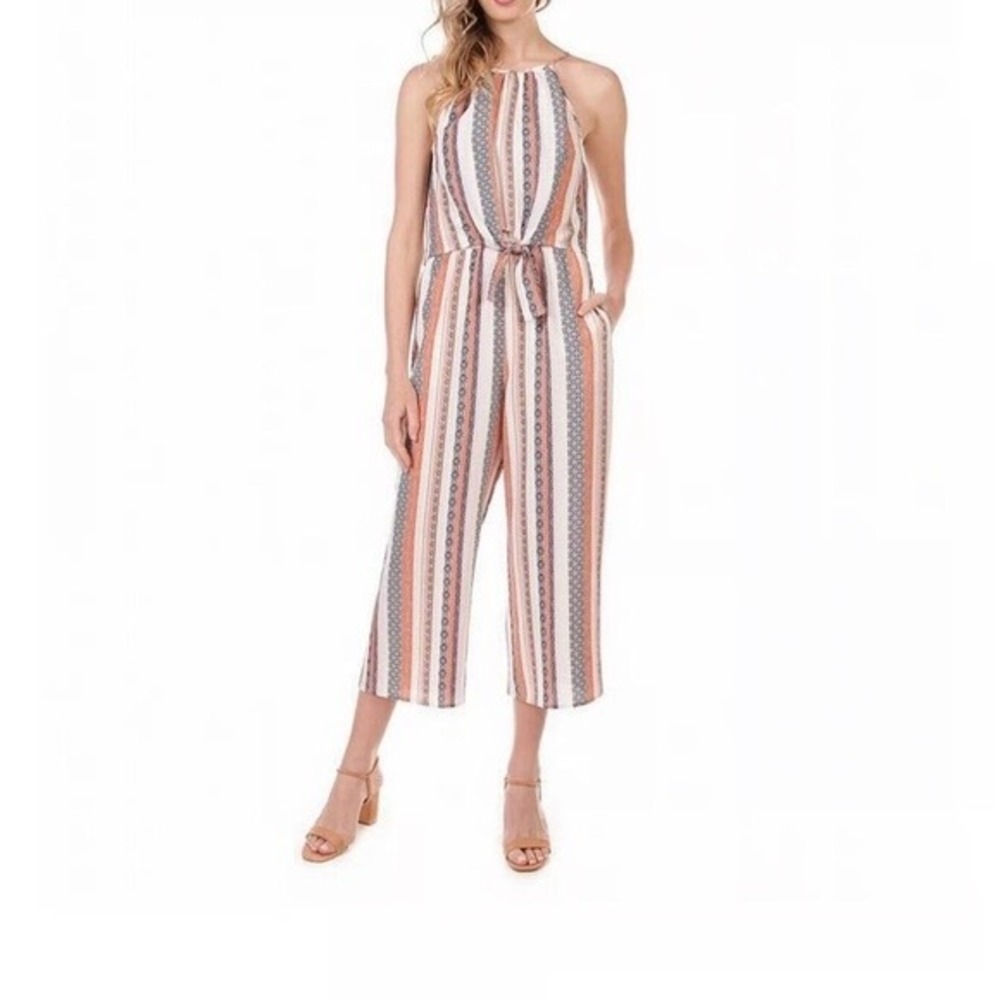 Speechless Striped Wide Leg Jumpsuit Womens Small Sleeveless Boho Festival